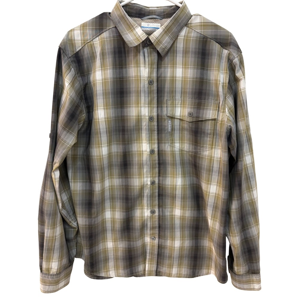 Columbia Mens Plaid Button Up Long Sleeve Shirt‎ Outdoor Casual Work Medium